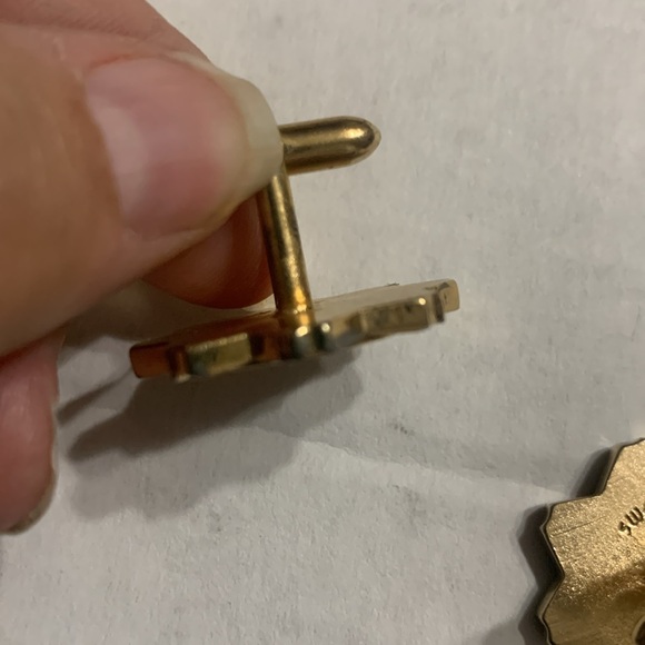 Vintage 1950’s Royal Crest Lion White Horse enamel Cosmic Wedding Cufflinks - Picture 7 of 7